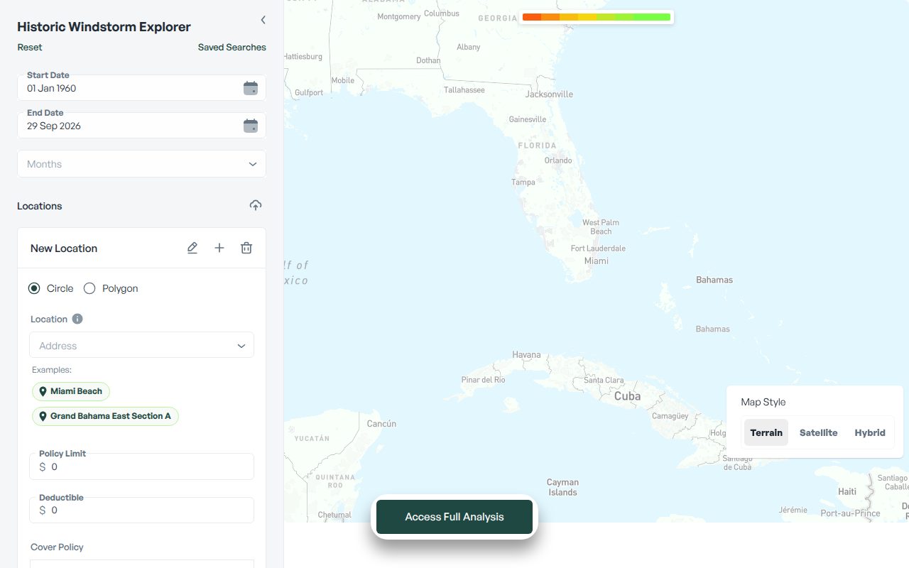 Preview of the Historic Windstorm Explorer